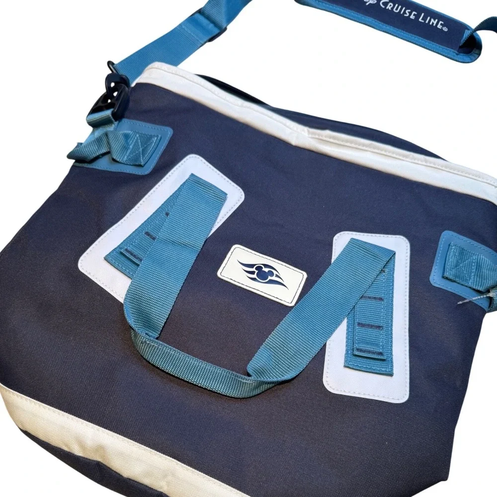Disney Cruise Line Insulated Cooler Bag Navy Blue White Nautical Shoulder Strap‎
